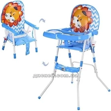 Стульчик GL 217С-212 для кормления, Лев, голубой